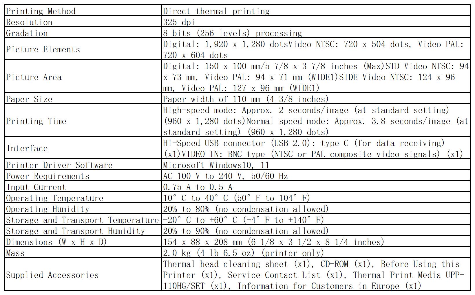 ultrasound thermal printer up-x899md cost
